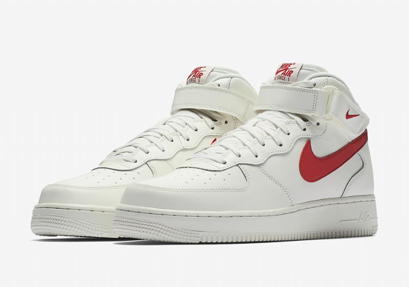 Nike Air Force 1 Középső Férfi / Női Alkalmi Vitorla / Egyetemi Piros