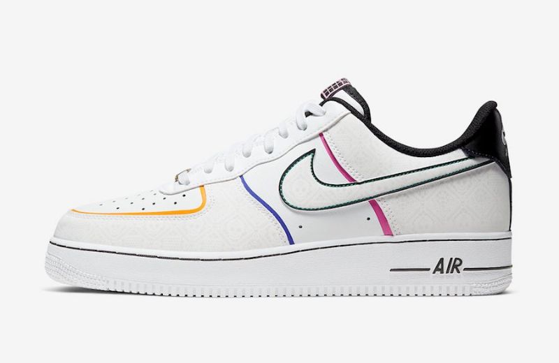 Nike Air Force 1 Low Day Of The Dead Férfi/női Alkalmi Fehér Multi
