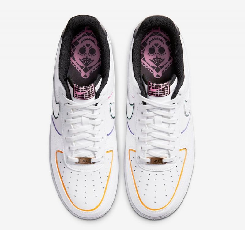 Nike Air Force 1 Low Day Of The Dead Férfi/női Alkalmi Fehér Multi