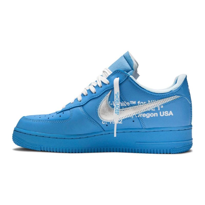 Nike Air Force 1 Low Férfi/női Alkalmi Egyetemi Kékmetál Ezüstfehér