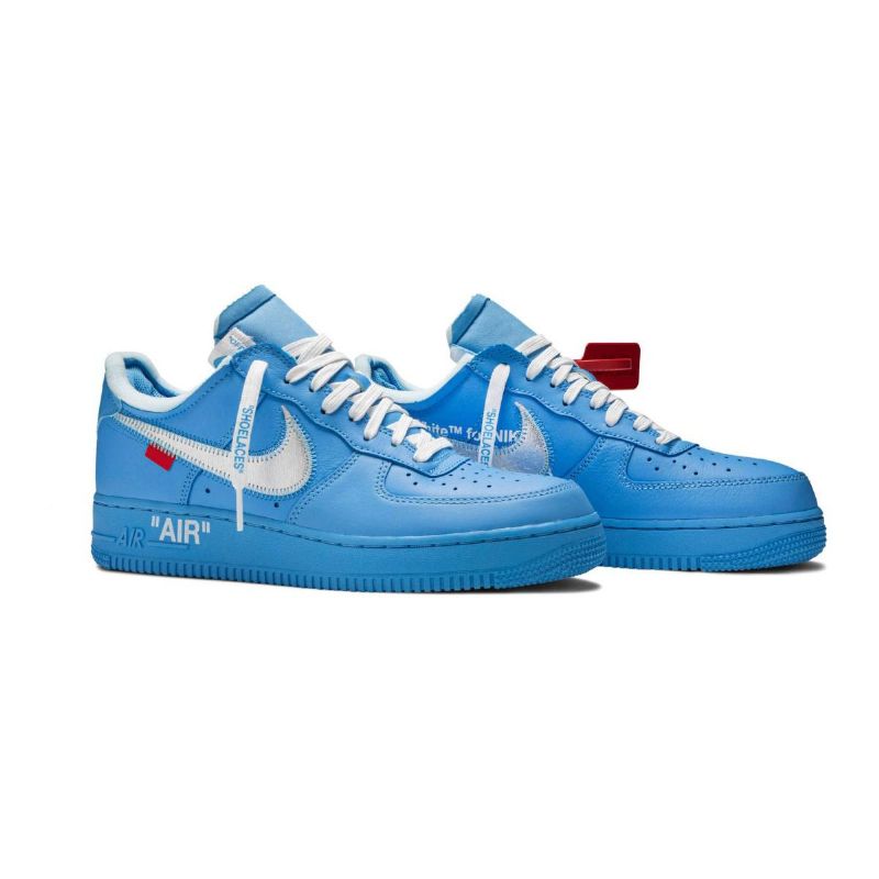 Nike Air Force 1 Low Férfi/női Alkalmi Egyetemi Kékmetál Ezüstfehér