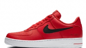 Nike Air Force 1 Low Férfi / Női Alkalmi Egyetemi Piros / Fekete-fehér