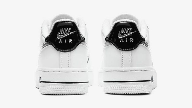 Nike Air Force 1 Low Férfi / Női Alkalmi Fehér / Fekete-metál Ezüst