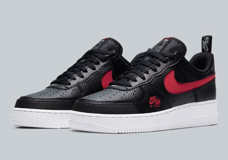 Nike Air Force 1 Low Férfi / Női Alkalmi Fekete / Egyetemi Piros / Fehér