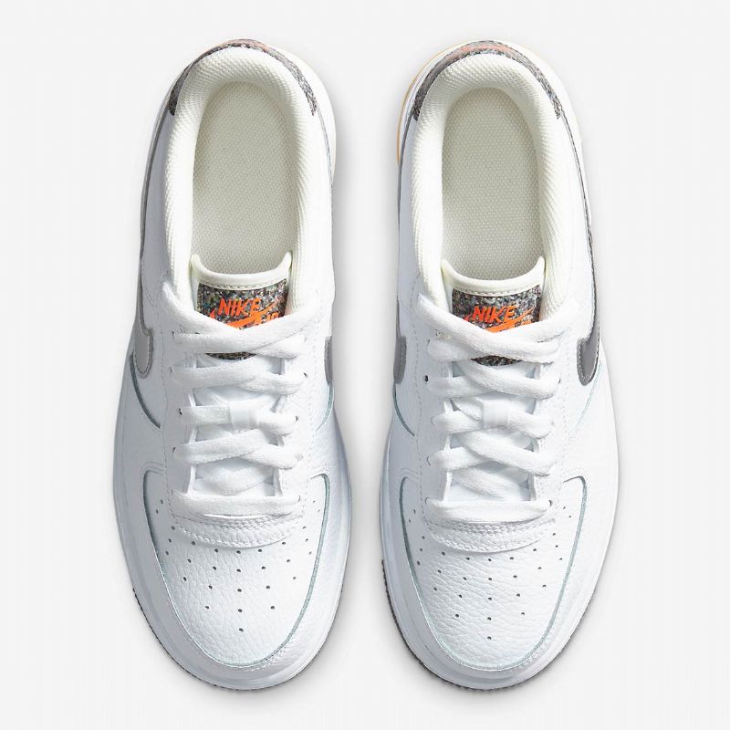 Nike Air Force 1 Low Férfi / Női Alkalmi Summit Fehér / Metál Ezüst-lézer Narancs