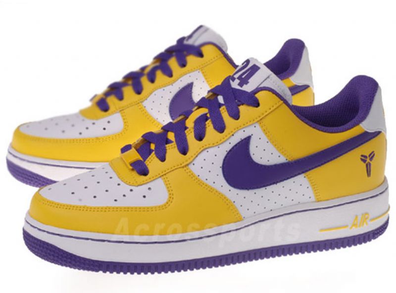 Nike Air Force 1 Low Gs Férfi Alkalmi Fehér / Varsity Lila-varsity Kukorica