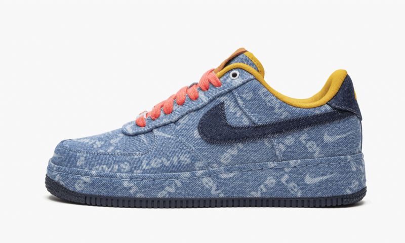 Nike Air Force 1 Low Levis Férfi / Női Alkalmi Világos Denimdark Denimfekete
