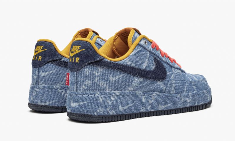 Nike Air Force 1 Low Levis Férfi / Női Alkalmi Világos Denimdark Denimfekete
