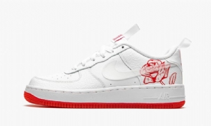 Nike Air Force 1 Low Lv8 Gs Férfi / Női Alkalmi Fehér / / Egyetemi Piros