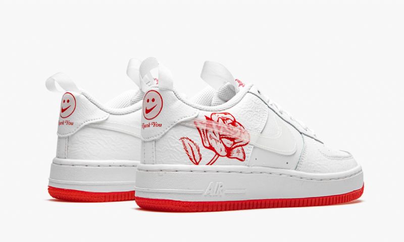Nike Air Force 1 Low Lv8 Gs Férfi / Női Alkalmi Fehér / / Egyetemi Piros