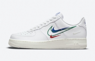 Nike Air Force 1 Low Multi-swoosh Férfi Alkalmi Fehér / Többszínű-fehér