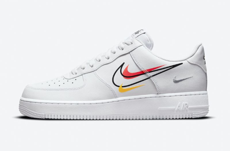 Nike Air Force 1 Low Multi-swoosh Férfi Alkalmi Fehér / Többszínű-fehér