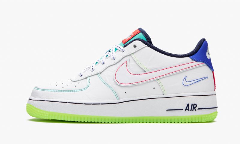 Nike Air Force 1 Low Outside The Lines Férfi / Női Alkalmi Fehér / Versenyzőkék