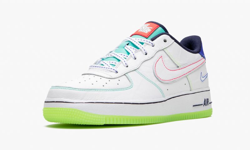 Nike Air Force 1 Low Outside The Lines Férfi / Női Alkalmi Fehér / Versenyzőkék