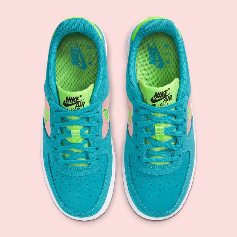 Nike Air Force 1 Lv8 Férfi / Női Alkalmi Mosott Korall / Fehér / Szellemzöld