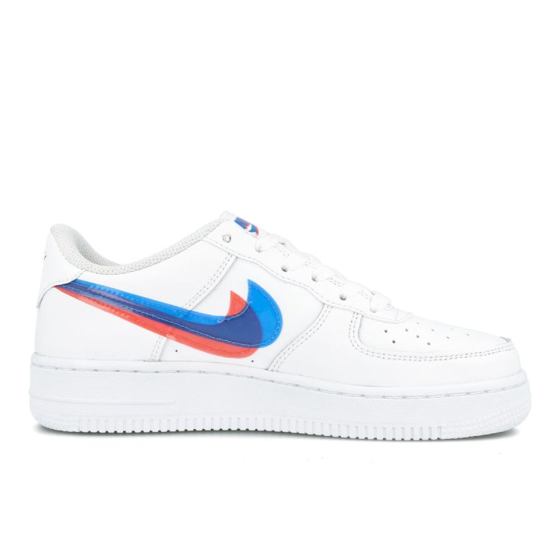 Nike Air Force 1 Lv8 Gs Férfi / Női Alkalmi Fehér / Kék Hero-bright Crimson