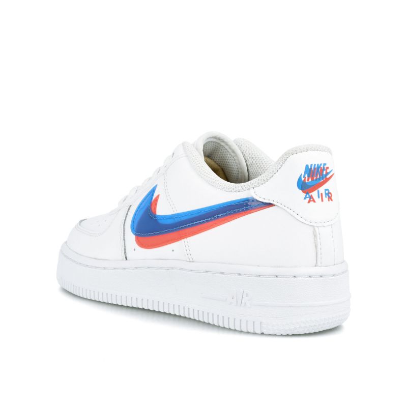 Nike Air Force 1 Lv8 Gs Férfi / Női Alkalmi Fehér / Kék Hero-bright Crimson