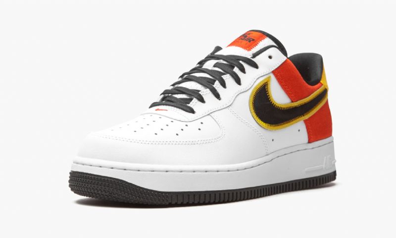 Nike Air Force 1 Rayguns Férfi / Női Alkalmi Fehér / Fekete / Narancssárga Vaku / Amarillo