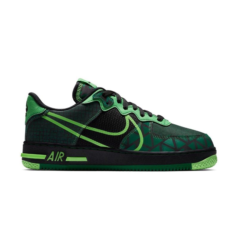 Nike Air Force 1 React Naija Férfi / Női Alkalmi Fekete / Zöld Strike-pine