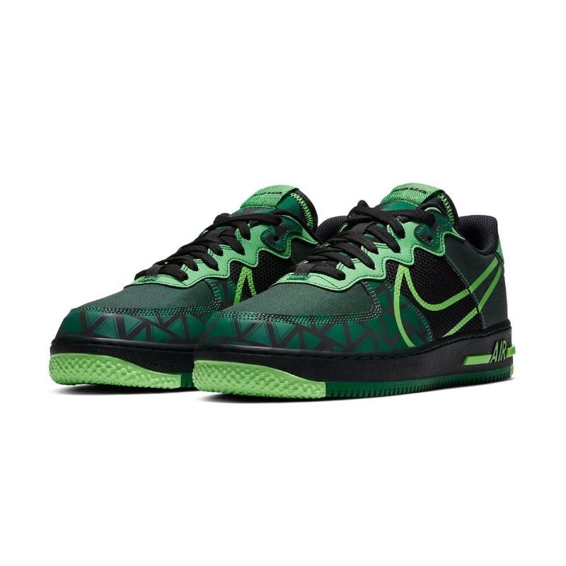 Nike Air Force 1 React Naija Férfi / Női Alkalmi Fekete / Zöld Strike-pine