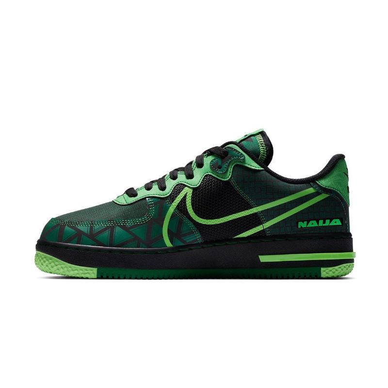 Nike Air Force 1 React Naija Férfi / Női Alkalmi Fekete / Zöld Strike-pine
