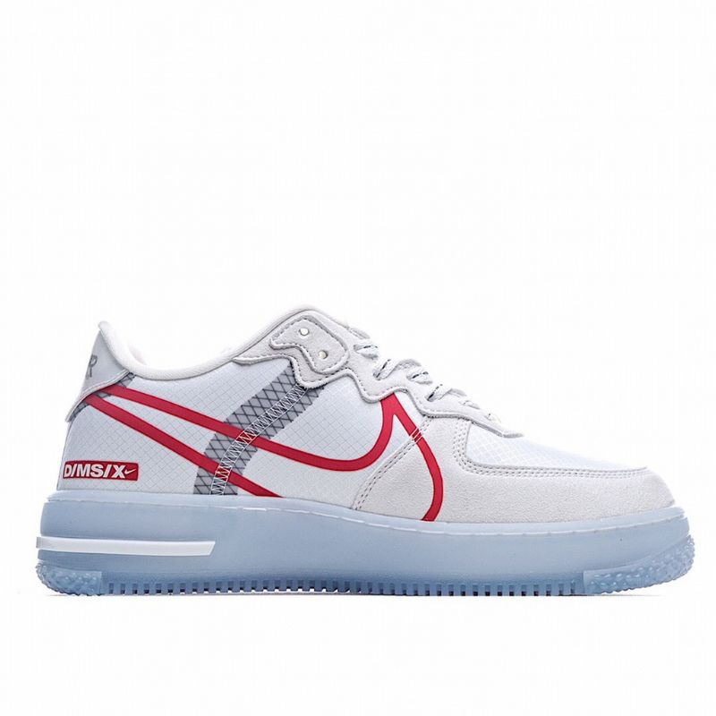 Nike Air Force 1 React Qs Férfi/női Alkalmi Fehér Fény Bone Sail Egyetem Vörös