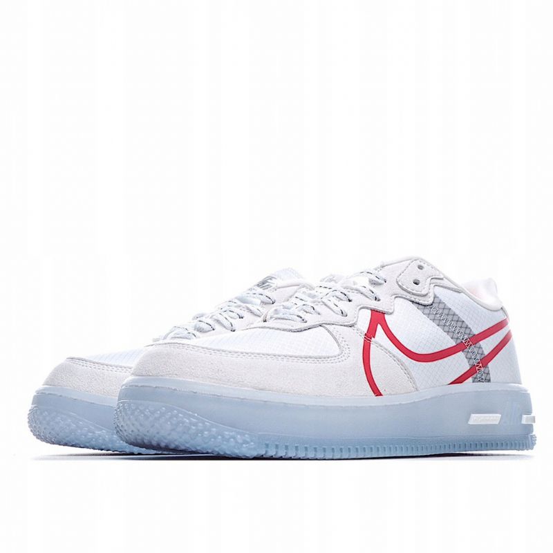 Nike Air Force 1 React Qs Férfi/női Alkalmi Fehér Fény Bone Sail Egyetem Vörös