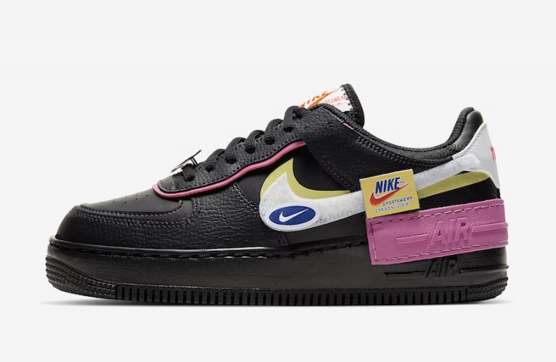 Nike Air Force 1 Shadow Női Alkalmi Fekete / Limelight / Cosmic Fukszia / Fehér