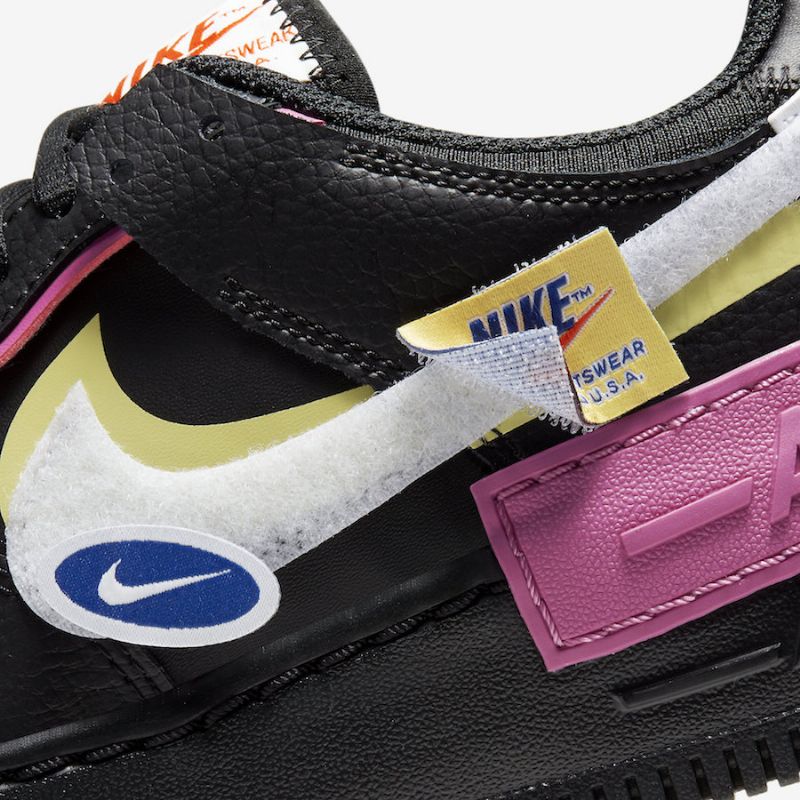 Nike Air Force 1 Shadow Női Alkalmi Fekete / Limelight / Cosmic Fukszia / Fehér