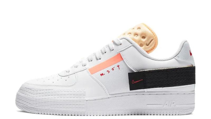 Nike Air Force 1 Type Af1 Férfi / Női Alkalmi Fehér / Fekete-dinnye-habanero Piros