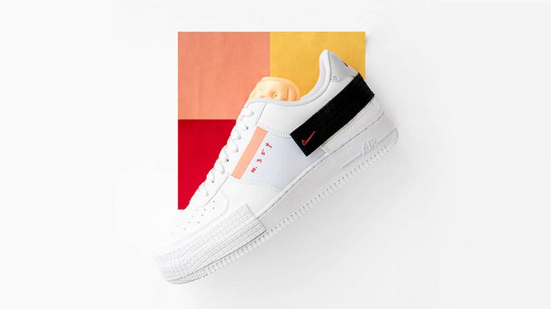 Nike Air Force 1 Type Af1 Férfi / Női Alkalmi Fehér / Fekete-dinnye-habanero Piros