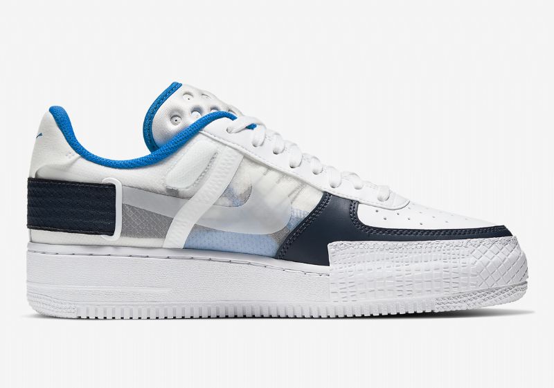 Nike Air Force 1 Type Fehér Obszidián Férfi / Női Alkalmi / Fotó Kék-fehér Cq2344 100
