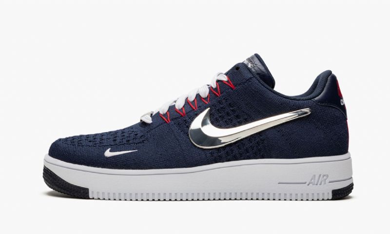 Nike Air Force 1 Ultra Flyknit Low Női Alkalmi College Sötétkék / Chrome