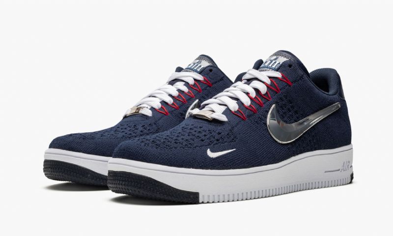 Nike Air Force 1 Ultra Flyknit Low Női Alkalmi College Sötétkék / Chrome