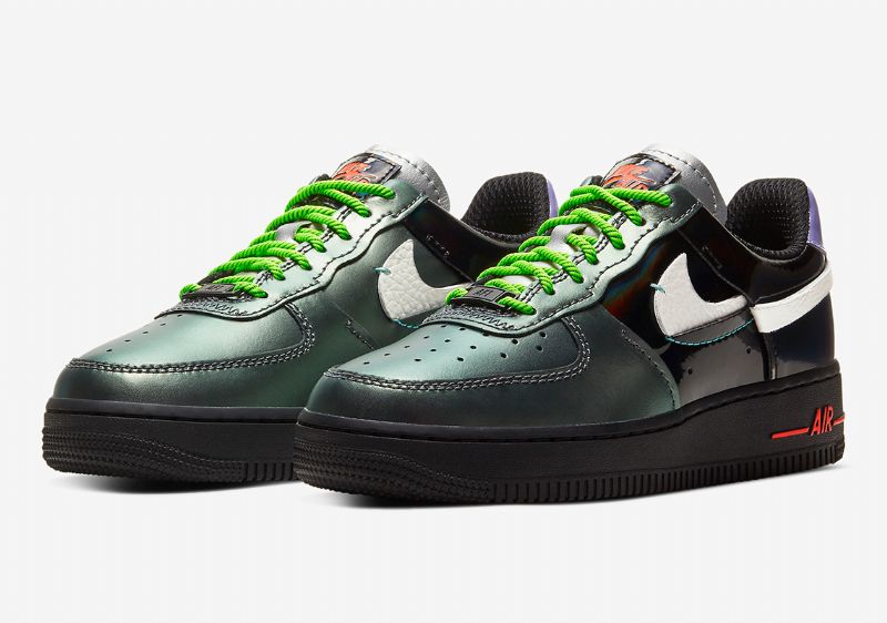 Nike Air Force 1 Vandalized Férfi/női Alkalmi Fekete Fehér
