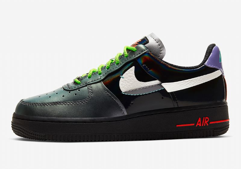 Nike Air Force 1 Vandalized Férfi/női Alkalmi Fekete Fehér