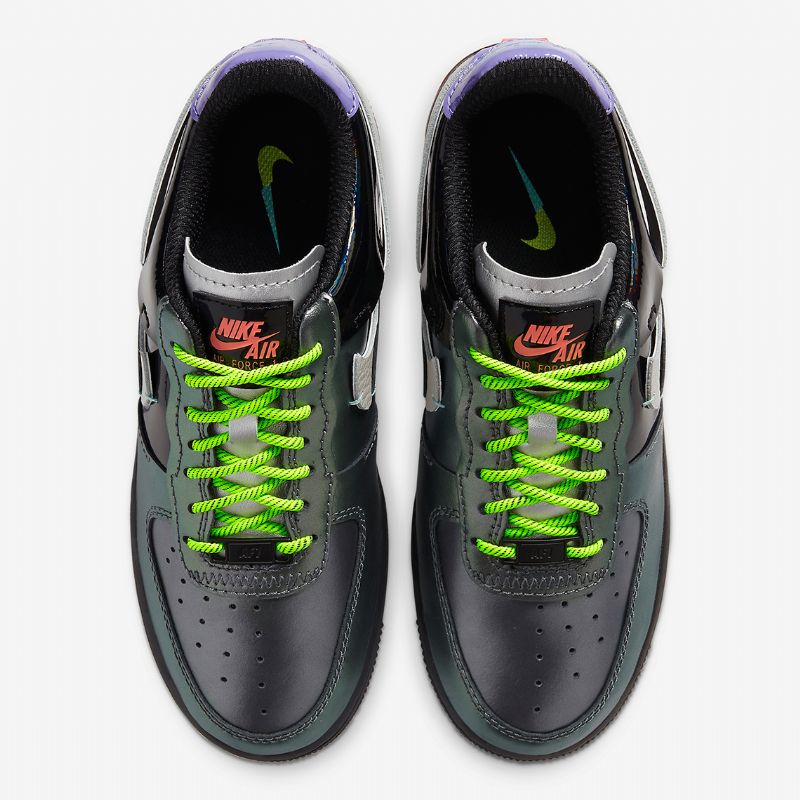 Nike Air Force 1 Vandalized Férfi/női Alkalmi Fekete Fehér