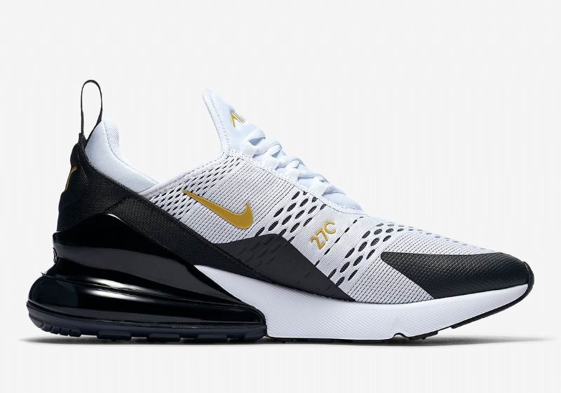 Nike Air Max 270 Férfi Futó Fehér / Metál Arany / Fekete