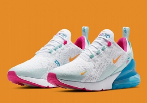 Nike Air Max 270 Pasztell Női Futó Fehér / Lézeres Fukszia-kék Árnyalatú-kék Düh