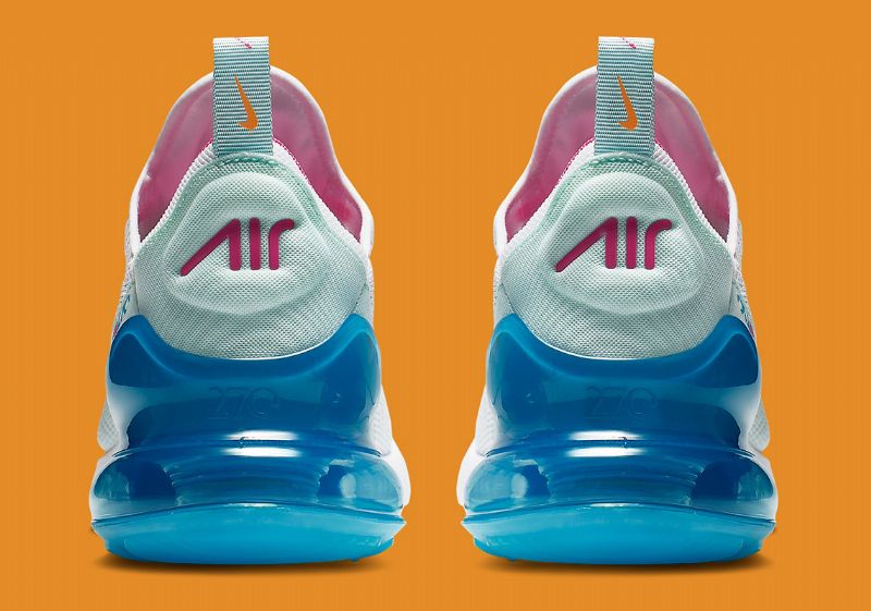 Nike Air Max 270 Pasztell Női Futó Fehér / Lézeres Fukszia-kék Árnyalatú-kék Düh