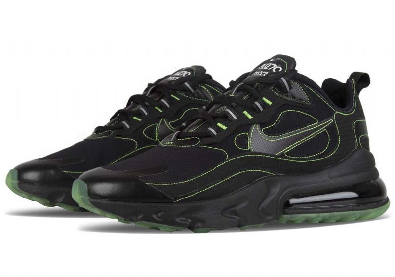Nike Air Max 270 React Férfi Feketén / Fekete-elektromos Zöld Futás