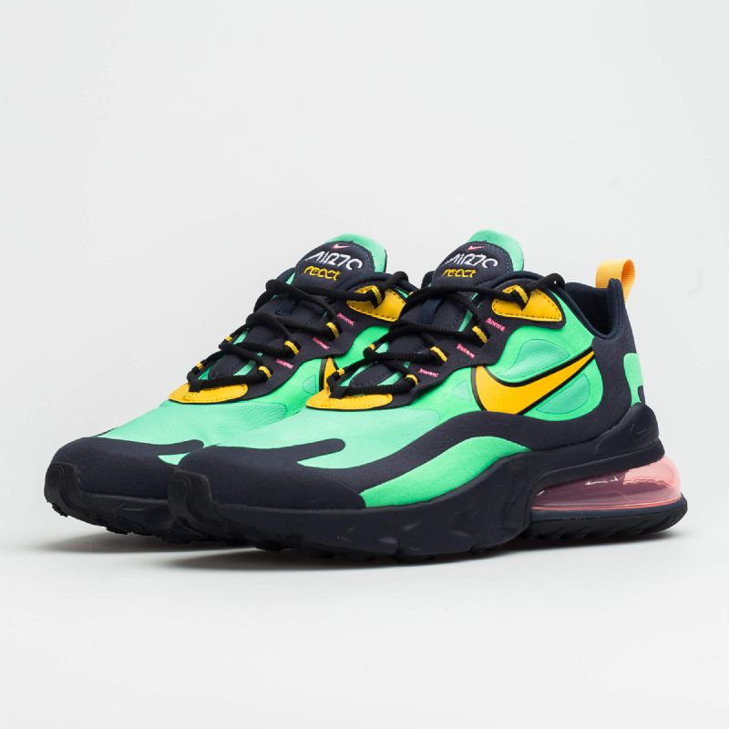 Nike Air Max 270 React Férfi Futó Elektrozöld/sárga Okker-obszidián