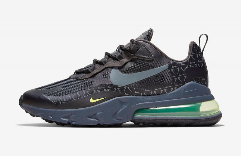 Nike Air Max 270 React Férfi Futó Fekete / Wolf Szürke-zöld Volt