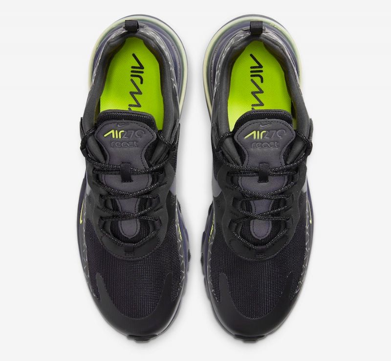 Nike Air Max 270 React Férfi Futó Fekete / Wolf Szürke-zöld Volt