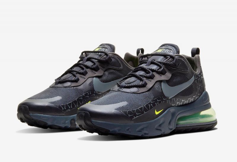 Nike Air Max 270 React Férfi Futó Fekete / Wolf Szürke-zöld Volt