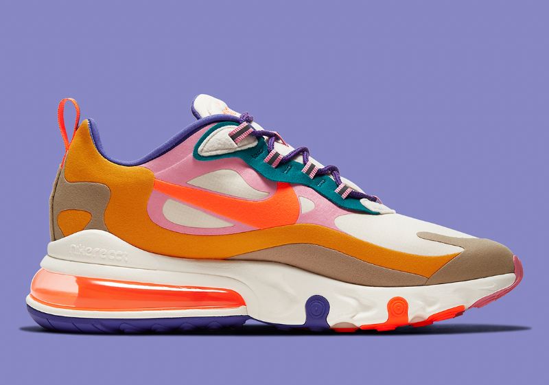 Nike Air Max 270 React Férfi Futófény Mahagóni Barna / Vitorlafehér-khaki-narancsvörös
