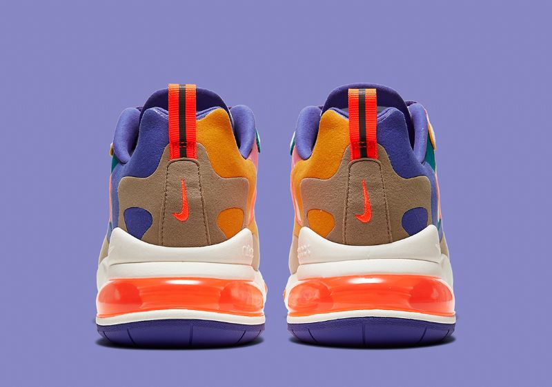 Nike Air Max 270 React Férfi Futófény Mahagóni Barna / Vitorlafehér-khaki-narancsvörös