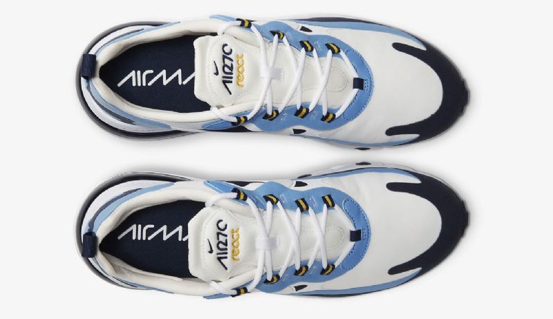 Nike Air Max 270 React Férfi / Női Futó Fehér / Midnight Sötétkék / Egyetemi Kék /