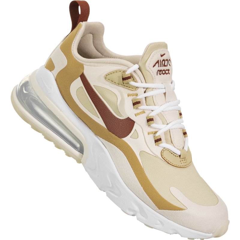 Nike Air Max 270 React Férfi / Női Futócsapat Arany / Cinnamon-club Gold-pale Ivory
