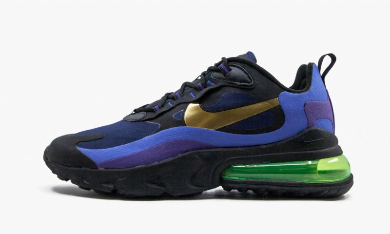 Nike Air Max 270 React Heavy Metal Férfi Feketén Futó / Egyetemi Arany